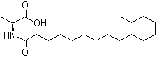 结构式 CAS# 56255-31-3, N-十六碳酰基-L-丙氨酸