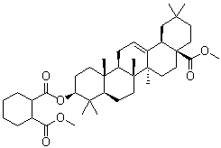 [3beta(cis)]-3-[[[2-(Methoxycarbonyl)cyclohexyl]carbonyl]oxy]-olean-12-en-28-oic acid methyl ester molecular structure (CAS 56602-39-2)