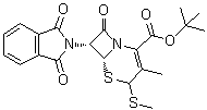 [6R-(6alpha,7beta)]-7-(1,3-Dihydro-1,3-dioxo-2H-isoindol-2-yl)-3-methyl-4-(methylthio)-8-oxo-5-thia-1-azabicyclo[4.2.0]oct-2-ene-2-carboxylic acid 1,1-dimethylethyl ester molecular structure (CAS 56602-40-5)