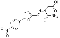 [(Aminocarbonyl)[[5-(4-nitrophenyl)-2-furanyl]methylene]hydrazino]acetic acid molecular structure (CAS 57268-33-4)