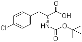 结构式 CAS# 57292-44-1, Boc-D-4-氯苯丙氨酸; N-叔丁氧羰基-D-4-氯苯丙氨酸