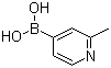 结构式 CAS# 579476-63-4, 2-甲基-4-吡啶硼酸; 2-甲基吡啶-4-硼酸