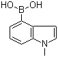结构式 CAS# 590417-56-4, 1-甲基-1H-吲哚-4-硼酸