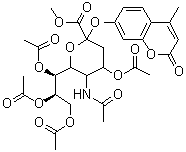 2-O-4-Methylumbelliferyl-4,7,8,9-tetra-O-acetyl-N-acetyl-alpha-D-neuraminic acid methyl ester molecular structure (CAS 59361-08-9)