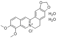 structure of CAS# 5956-60-5, Berberine chloride hydrate;16,17-dimethoxy-5,7-dioxa-13-azoniapentacyclo[11.8.0.02,10.04,8.015,20]henicosa-1(13),2,4(8),9,14,16,18,20-octaene;chloride;dihydrate