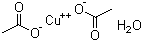 structure of CAS# 6046-93-1, Cupric acetate monohydrate ;Acetic acid copper salt monohydrate; Copper(II) acetate monohydrate