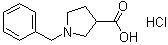 structure of CAS# 608142-09-2, 1-Benzyl-3-pyrrolidinecarboxylic acid hydrochloride
