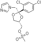 cis-2-(2,4-Dichlorophenyl)-2-(1H-imidazol-1-ylmethyl)-1,3-dioxolane-4-ylmethyl methanesulfonate molecular structure (CAS 61397-61-3)