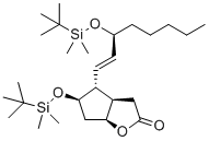 (3aR,4R,5R,6aS)-5-[tert-butyl(dimethyl)silyl]oxy-4-[(E,3S)-3-[tert-butyl(dimethyl)silyl]oxyoct-1-enyl]-3,3a,4,5,6,6a-hexahydrocyclopenta[b]furan-2-one molecular structure (CAS 61628-05-5)