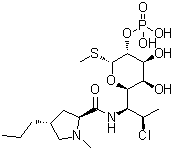 Methyl 7-chloro-6,7,8-trideoxy-6-[[[(2S,4R)-1-methyl-4-propyl-2-pyrrolidinyl]carbonyl]amino]-1-thio-D-erythro-alpha-D-galacto-octopyranoside 2-(dihydrogen phosphate) molecular structure (CAS 620181-05-7)