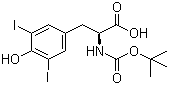 N-叔丁氧羰基-3,5-二碘-L-酪氨酸分子结构 (CAS 62129-53-7)