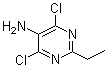 结构式 CAS# 6237-96-3, 4,6-二氯-2-乙基-5-嘧啶胺
