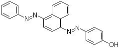 structure of CAS# 6253-10-7, Disperse Orange 13;4-[[4-(Phenylazo)-1-naphthalenyl]azo]phenol
