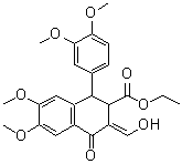 1-(3,4-Dimethoxyphenyl)-1,2,3,4-tetrahydro-3-(hydroxymethylene)-6,7-dimethoxy-4-oxo-2-naphthalenecarboxylic acid ethyl ester molecular structure (CAS 6267-83-0)