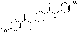 N1,N4-Bis(4-methoxyphenyl)-1,4-piperazinedicarboxamide molecular structure (CAS 6276-41-1)