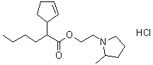 alpha-丁基-2-环戊烯-1-乙酸 2-(2-甲基-1-吡咯烷基)乙基酯盐酸盐分子结构 (CAS 6291-45-8)