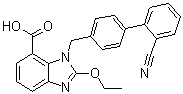 1-[(2'-Cyano-1,1'-biphenyl-4-yl)methyl]-2-ethoxy-7-benzimidazolecarboxylic acid molecular structure (CAS 632322-61-3)