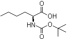 结构式 CAS# 6404-28-0, N-(叔丁氧羰基)正亮氨酸