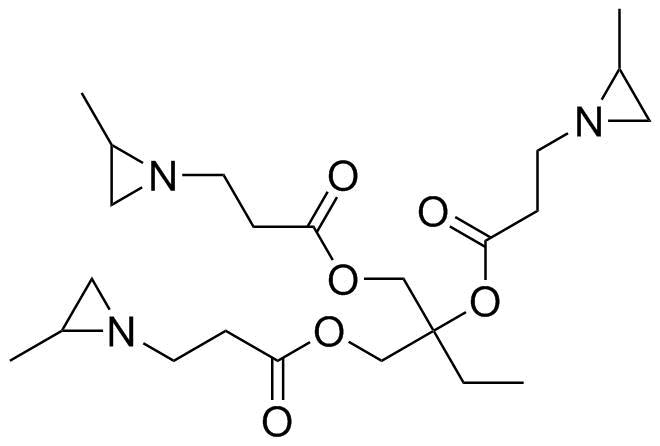 Trimethylolpropane tris(2-methyl-1-aziridinepropionate) molecular structure (CAS 64265-57-2)