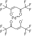 二(六氟乙酰丙酮)钯分子结构 (CAS 64916-48-9)