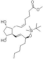 (5Z,9alpha,11alpha,13E,15S)-15-[[(1,1-Dimethylethyl)dimethylsilyl]oxy]-9,11-dihydroxy-prosta-5,13-dien-1-oic acid methyl ester molecular structure (CAS 65147-38-8)