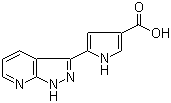 结构式 CAS# 658695-85-3, 5-(1H-吡唑并[3,4-b]吡啶-3-基)-1H-吡咯-3-羧酸