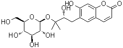 (R)-Peucedanol 3'-O-beta-D-glucopyranoside molecular structure (CAS 65891-61-4)