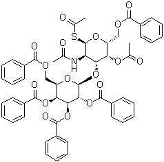 2-(Acetylamino)-2-deoxy-3-O-(2,3,4,6-tetra-O-benzoyl-beta-D-galactopyranosyl)-1-thio-alpha-D-galactopyranose 1,4-diacetate 6-benzoate molecular structure (CAS 660391-80-0)