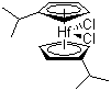 双(异丙基环戊二烯)二氯化铪分子结构 (CAS 66349-80-2)