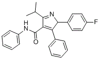 structure of CAS# 666714-64-3, Atorvastatin Impurity 17;5-(4-Fluorophenyl)-2-isopropyl-N,4-diphenyl-1H-pyrrole-3-carboxamide