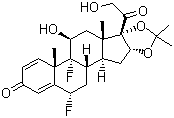 structure of CAS# 67-73-2, Fluocinolone acetonide;6a,9a-Fifluoro-16a,17a-isopropylidenedioxy-1,4-pregnadiene-3,20-dione