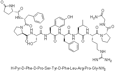 2-D-Phenylalanine-3-D-proline-6-D-phenylalanine-luteinizing hormone-releasing factor (swine) molecular structure (CAS 67019-15-2)