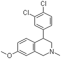 structure of CAS# 67165-56-4, (+/-)-Diclofensine;4-(3,4-Dichlorophenyl)-1,2,3,4-tetrahydro-7-methoxy-2-methylisoquinoline; Ro8-4650