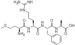 L-蛋氨酰-L-精氨酰-L-苯丙氨酰-L-丙氨酸分子结构 (CAS 67368-29-0)