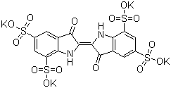 结构式 CAS# 67627-19-4, 靛蓝四磺酸钾