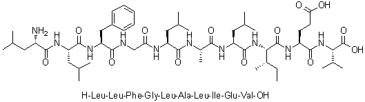 L-亮氨酰-L-亮氨酰-L-苯丙氨酰甘氨酰-L-亮氨酰-L-丙氨酰-L-亮氨酰-L-异亮氨酰-L-alpha-谷氨酰-L-缬氨酸分子结构 (CAS 676595-50-9)