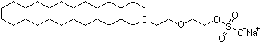 Sodium lauryl ether sulfate molecular structure (CAS 68585-34-2)