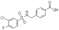 4-[[[(3-Chloro-4-fluorophenyl)sulfonyl]amino]methyl]benzoic acid molecular structure (CAS 690646-06-1)