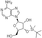 3'-O-叔丁基二甲基硅烷基腺苷分子结构 (CAS 69504-14-9)