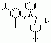 Bis(2,4-di-tert-butylphenyl)phenyl phosphonite molecular structure (CAS 70146-21-3)