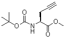 structure of CAS# 71460-02-1, (2S)-2-[[(1,1-Dimethylethoxy)carbonyl]amino]-4-pentynoic acid methyl ester