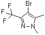 4-Bromo-1,5-dimethyl-3-(trifluoromethyl)-1H-pyrazole molecular structure (CAS 721402-02-4)