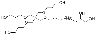 3-[3-(3-Hydroxypropoxy)-2,2-bis(3-hydroxypropoxymethyl)propoxy]propan-1-ol 3-sulfanylpropane-1,2-diol molecular structure (CAS 72244-98-5)