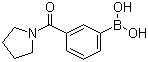 structure of CAS# 723281-53-6, 3-Pyrrolidinylcarbonylphenylboronic acid;3-(Pyrrolidine-1-carbonyl)phenylboronic acid; 3-(Pyrrolidin-1-ylcarbonyl)benzeneboronic acid; 3-(1-Pyrrolidinylcarbonyl)benzeneboronic acid
