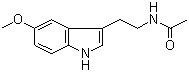 structure of CAS# 73-31-4, Melatonine;N-(2-(5-methoxyindol-3-yl)ethyl)acetamide; N-Acetyl-5-methoxytryptamine; 3-(N-Acetyl-2-aminoethyl)-5-methoxyindole