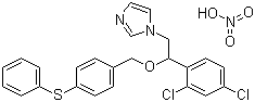 结构式 CAS# 73151-29-8, 硝酸芬替康唑; 硝酸芬康唑; 1-[2-(2,4-二氯苯基)-2-[(4-苯基硫苯基)甲氧基]乙基]咪唑硝酸盐