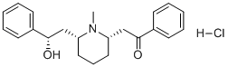 2-{(2S,6R)-6-[(2S)-2-Hydroxy-2-phenylethyl]-1-methyl-2-piperidinyl}-1-phenylethanone hydrochloride (1:1) molecular structure (CAS 731823-86-2)