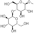 结构式 CAS# 744-05-8, 甲基 4-O-alpha-D-吡喃葡萄糖基-beta-D-吡喃葡萄糖苷