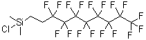 [2-(全氟辛基)乙基]二甲基氯硅烷分子结构 (CAS 74612-30-9)