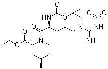 [2R-[1(S),2alpha,4beta]]-1-[2-[[(1,1-Dimethylethoxy)carbonyl]amino]-5-[[imino(nitroamino)methyl]amino]-1-oxopentyl]-4-methyl-2-piperidinecarboxylic acid ethyl ester molecular structure (CAS 74874-07-0)